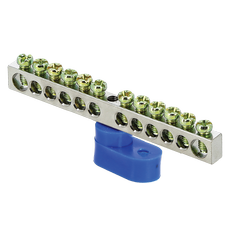 Шина нулевая N 63.12 (1 изолятор стойка) никель