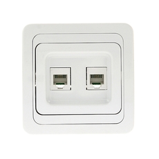 Лондон Розетка двойная телефонная Phone белая (EET01-134-10)