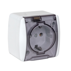 Владивосток Розетка 1-местная 16А с заземлением с прозрачной крышкой IP54 EKF (EQR16-029-30-54-T)