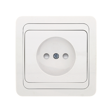 Розетка Лондон 1-местная без заземления 10А белая с защитными шторками (EER10-022-100)