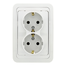 Розетка 2-местная Лондон с заземлением 16А керамика белая PROxima (EER16-128-10C)