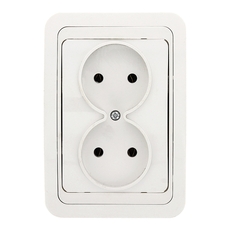 Розетка двухместная Лондон без заземления 10А керамика белая PROxima (EER10-102-10C)