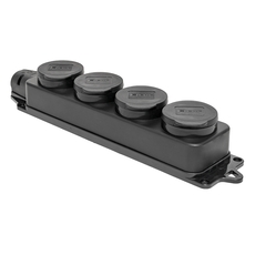 Розетка четырехместная с защит. крышками каучуковая 230В 2P+PE 16A IP44 EKF PROxima (RPS-020-16-230-44)