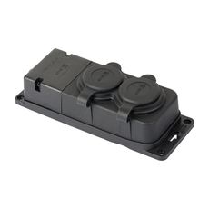 Роз. двухмест. с защит. крышками каучуковая 230В 2P+PE 16A IP44 EKF DIY