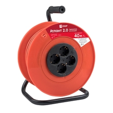 Удлинитель на катушке Атлант 2.0 4 гнезда 40м с заземлением ПВС 3x1.0 10А/2.2кВт PROxima (UKA02-10-310-4-40)