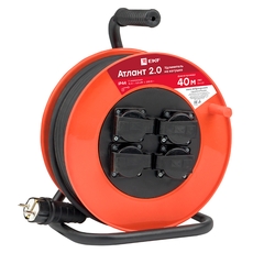 Удлинитель на катушке 'Атлант 2.0' 4 гнезда 40м с заземлением ПВС 3x1.5 16А/3.5кВт IP44 PROxima