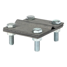 Зажим полоса 40 - прут 10 (3 пластины 70x70мм) Cu EKF PROxima