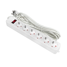 Фильтр сетевой 6x5м 10А/2.2кВт с выключателем с заземлением ПВС 3х0.75 Блокбастер PROxima (UFP10-375-6-05)