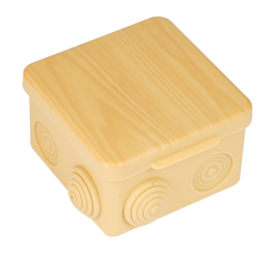 Коробка распаячная КМР-030-014 с крышкой (103х103х55), 8 мембранных вводов светлое дерево IP54 EKF PROxima