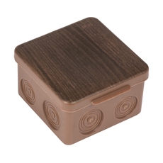 Коробка распаячная КМР-030-035 пылевлагозащищенная без мембранных вводов (88х88х54) тёмное дерево EKF PROxima