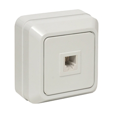 Рим Розетка телефонная Phone белая (ENT01-034-10)