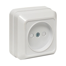 Рим Розетка 10А без заземления со шторками белая