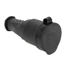 Розетка переносная с защитной крышкой каучуковая 230В 2P+PE 16A IP44 PROxima (RPS-012-16-230-44)