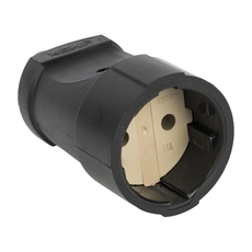 Штепсельное гнездо без заземления черное ПВХ 10A 250B (ASGO10-30)