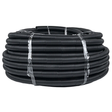 Труба ПНД гибкая гофрированная d32мм, тяжёлая с протяжкой, 50м, цвет черный EKF PROxima