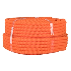 Труба ПНД гибкая гофр. д.20мм, тяжёлая с протяжкой, 100м, цвет оранжевый (tpnd-20-to)