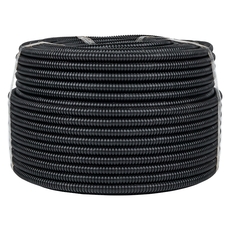 Труба ПНД гибкая гофрированная d16мм, тяжёлая с протяжкой, 100м, цвет черный EKF PROxima (tpnd-16-t)