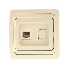 Лондон Розетка телефонная Phone бежевая