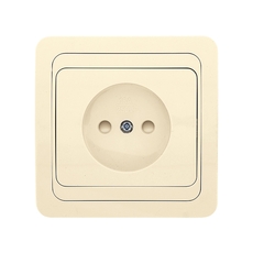Розетка Лондон 1-местная без заземления 10А бежевая с защитными шторками