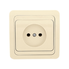 Лондон Розетка без заземления 10А бежевая
