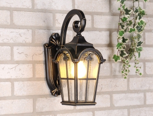 Светильник садово-парковый Mira D черное золото настенный | a025301 | Elektrostandard