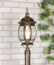 Плафон (светильник венчающий) 1043 черное золото 100W IP33 для столба | a023668 | Elektrostandard