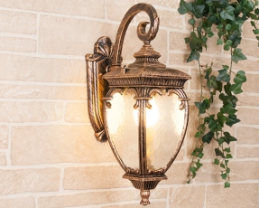 Светильник садово-парковый GLYF-8024D Andromeda D черное золото настенный | a027996 | Elektrostandard