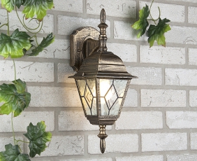 Светильник садово-парковый Vega D черное золото настенный | a025018 | Elektrostandard