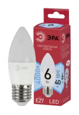 Лампа светодиодная LED 6Вт Е27 220В 4000К smd B35 ECO свеча | Б0020621 | ЭРА