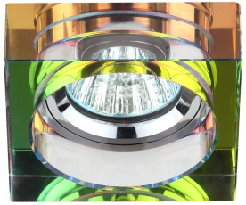 Светильник точечный декоративный DK37 CH/MIX квадрат малый 