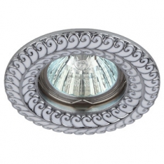 Светильник встраиваемый точечный под лампу GX53 KL72WH/SL MR16, 12V/220V, 50W белый/серебро | Б0021510 | ЭРА