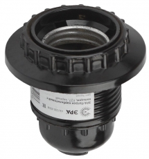 Патрон с кольцом карболитовый Е27 черный | Б0027989 | ЭРА