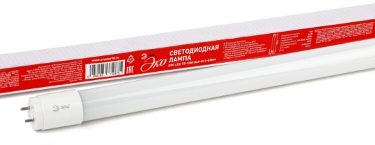 Лампа cветодиодная ECO LED T8-10W-840-G13-600mm (диод,трубка стекл,10Вт,нейтр,непов. G13) (30/1260) | Б0032974 | ЭРА
