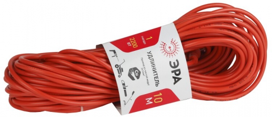 Удлинитель силовой UP-1-2x1.0-10m бухта без заземл. 10м 1гн 2х1мм2 (20/600) |Б0017612 | ЭРА