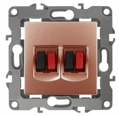 Розетка аудио двойная 12-3112-14 медь (10/100/3200) |Б0027469 | ЭРА