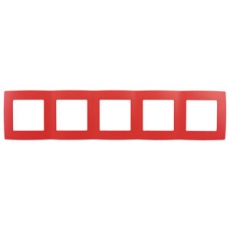 Рамка на 5 постов 12-5005-23 , красный (10/100/1600) |Б0019420 | ЭРА