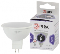 Лампа светодиодная LED MR16-6W-860-GU5.3 (диод, софит, 6Вт, холод, GU5.3) (10/100/4200) | Б0049069 | ЭРА