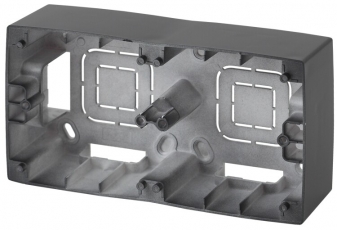 12-6102-05 ЭРА Коробка наклад. монтажа 2 поста, Эра12, антрацит | Б0043174 | ЭРА