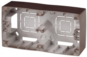 12-6102-13 ЭРА Коробка наклад. монтажа 2 поста, Эра12, бронза | Б0043177 | ЭРА