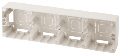 12-6104-02 ЭРА Коробка наклад. монтажа 4 поста, Эра12, слоновая кость | Б0043191 | ЭРА