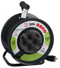 Удлинитель силовой ЭРА RMx-4es-3x1.5-40m-IP44(KG) на м. катушке c/з 4 гн 40м КГ 3х1.5 | Б0046848 | ЭРА