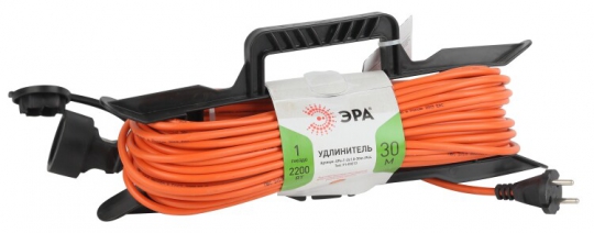 Удлинитель силовой ЭРА UFx-1-2x1.0-30m-IP44 на рамке б/з 1 гн 30м ПВС 2х1 | Б0043041 | ЭРА
