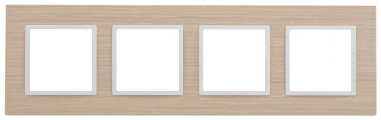 14-5304-01 Рамка на 4 поста, дерево, Elegance, белён.дуб-бел (5/25/1050) | Б0049151 | ЭРА