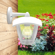 Светильник садово-парковый 4-гранный белый настенный вниз E27 IP44(У1) НБУ 07-40-002 «Дели 2» (8/48) | Б0051196 | ЭРА