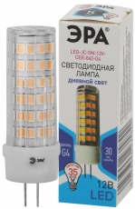 Лампа светодиодная LED JC-5W-12V-CER-840-G4 (диод, капсула, 5Вт, нейтр, G4) (20/500/21000) | Б0049088 | ЭРА