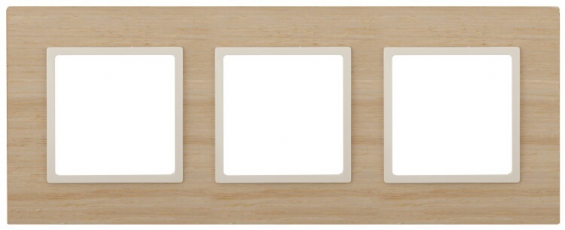 14-5303-11 Электроустановка ЭРА Рамка на 3 поста, дерево, Эра Elegance, клён+сл.кость | Б0034582 | ЭРА