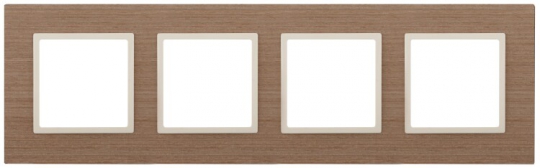 14-5304-07 Электроустановка ЭРА Рамка на 4 поста, дерево, Эра Elegance, ясень+сл.кость | Б0034584 | ЭРА