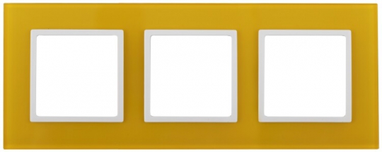 14-5103-21 Электроустановка ЭРА Рамка на 3 поста, стекло, Эра Elegance, жёлтый+бел | Б0034512 | ЭРА