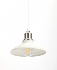 Светильник подвесной PL4 WH/SN металл, E27, max 60W, d203 мм, шагрень белый/сатин никель | Б0037450 | ЭРА