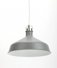 Светильник подвесной PL2 GR/SN металл, E27, max 60W, d300 мм, шагрень серый/сатин никель | Б0037433 | ЭРА